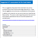 Basic Assessment Kit Suggestions