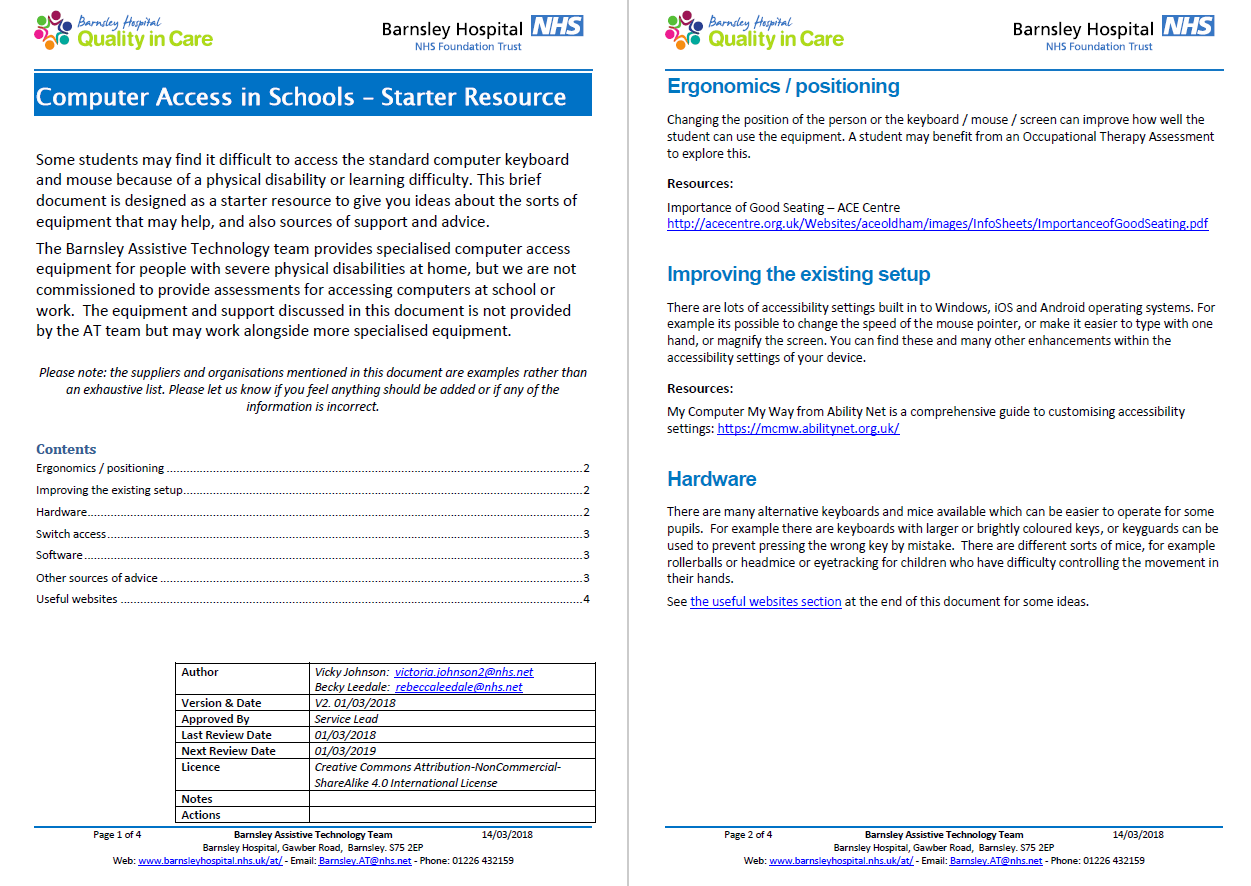 Computer Access Starter Resource Document