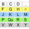 Alphabet chart laid out as AEIOU