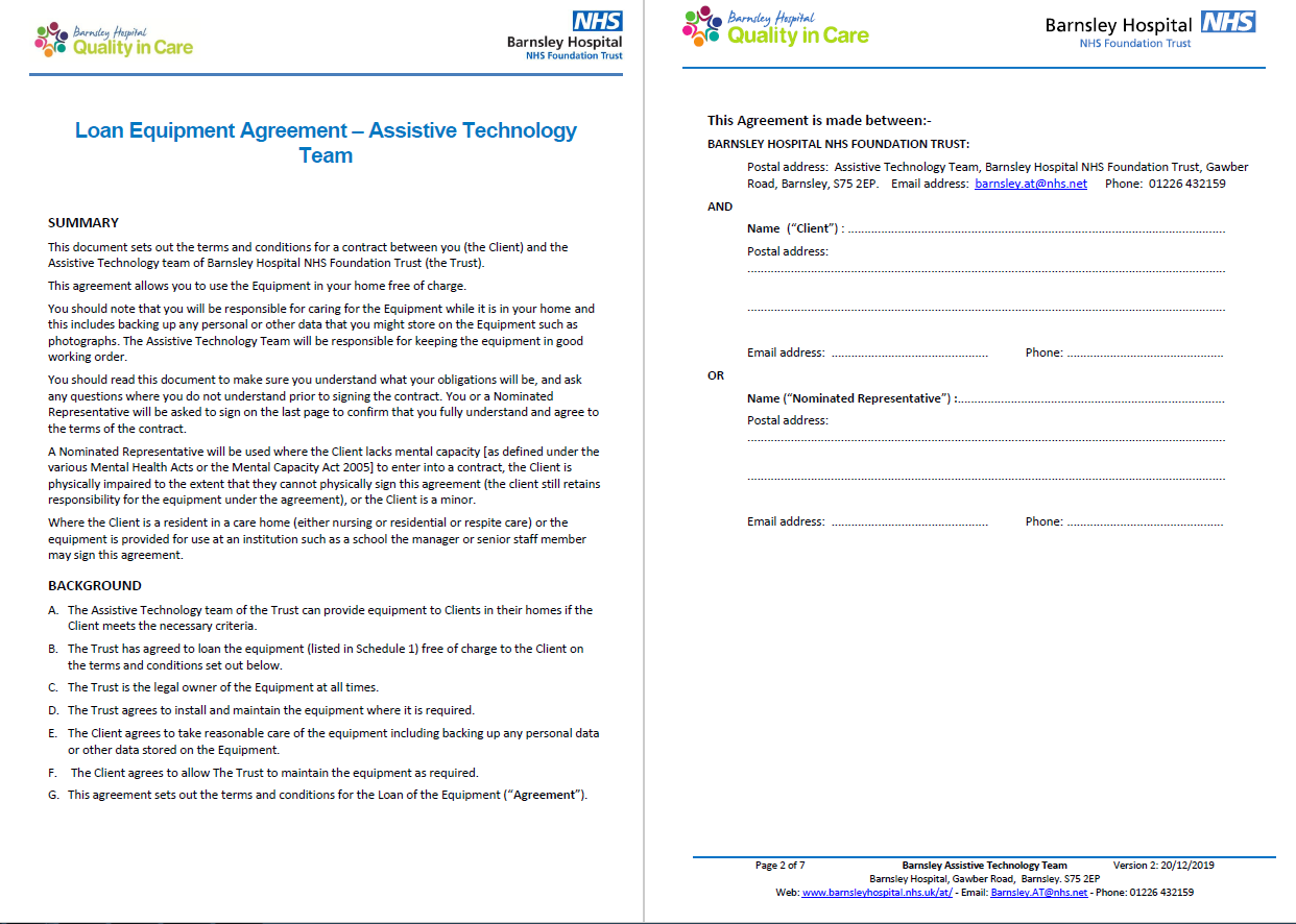 Image of Loan Agreement Document