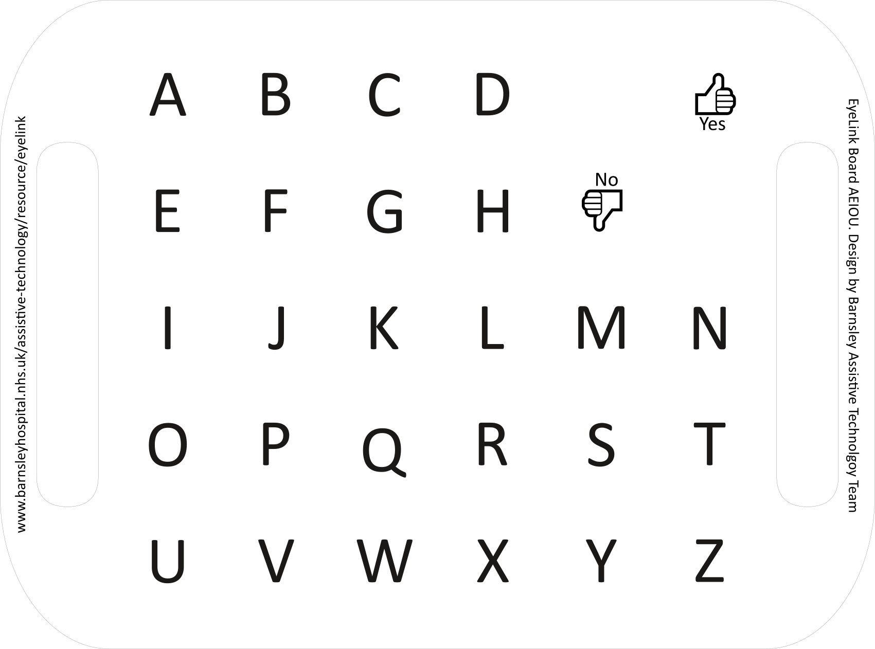 Layout of eyelink communication board